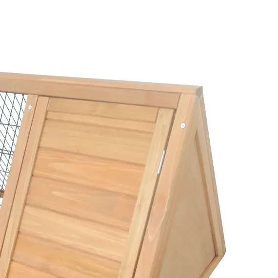 Buy Wooden Rabbit Cage Small Animal Hutch w/ Outside Area - Yellow, 8 image