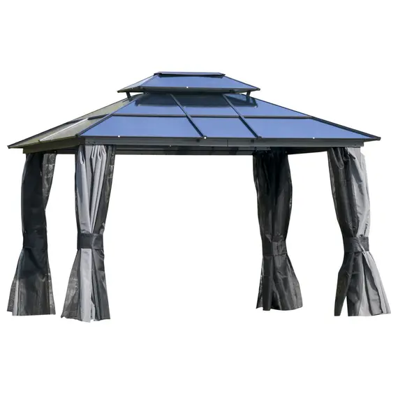 Buy Outdoor 3.6 x 3(m) Gazebo Cabana w/ Steel Frame & Net Sidewalls for Privacy