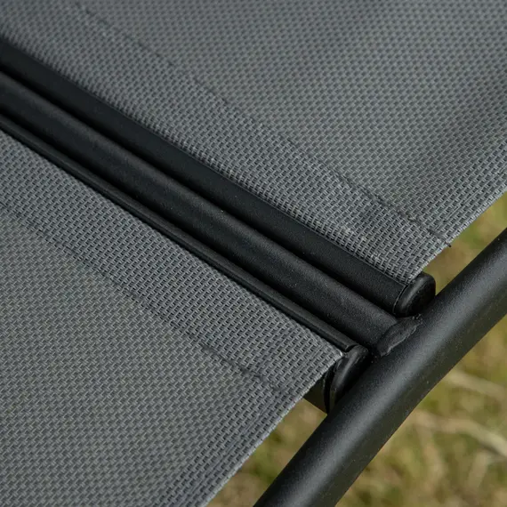 Buy Outsunny 2 Seater Garden Swing Seat Swing Chair Outdoor Hammock Bench w/ Adjustable Tilting Canopy, Texteline Seats and Steel Frame, Dark Grey, 6 image