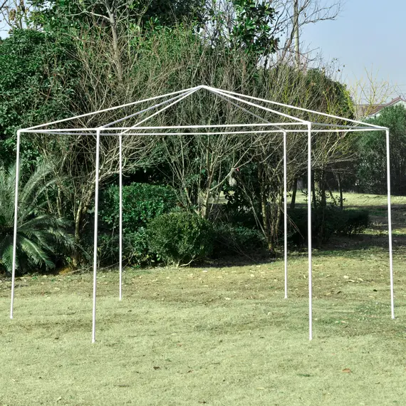 Buy Outsunny 3.9m Gazebo Canopy Party Tent with 6 Removable Side Walls for Outdoor Event with Windows and Doors, Black, 6 image
