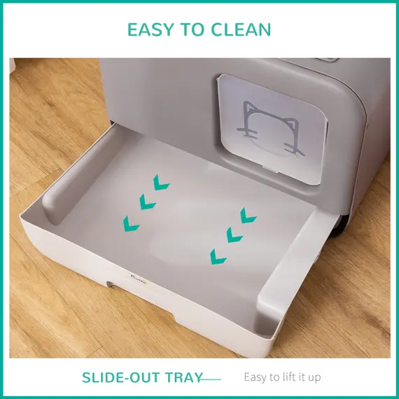 Buy Cat Litter Box Portable Pet Toilet Fully Enclosed Kitten Pan with Scoop Purple, 6 image