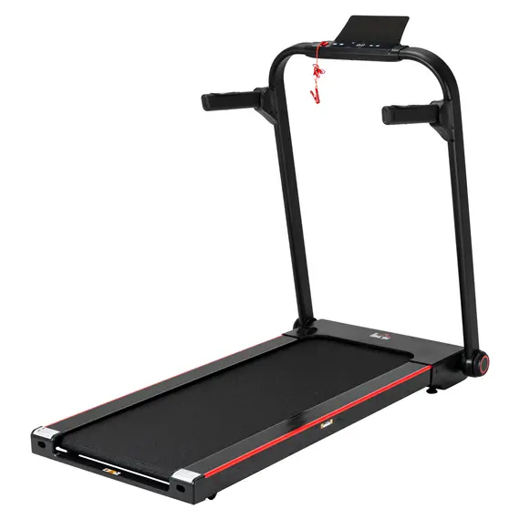 Buy 750W Folding Treadmill, 1-14km/h Electric Running Machine w/ Wheels, Safety Button, LED Monitor, Phone Holder for Home Office Jogging Fitness Exercise Workout