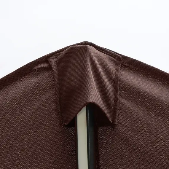 Buy Outsunny 2.7m Garden Parasol Sun Umbrella Patio Summer Shelter w/ LED Solar Light, Angled Canopy, Vent, Crank Tilt, Coffee Brown, 8 image