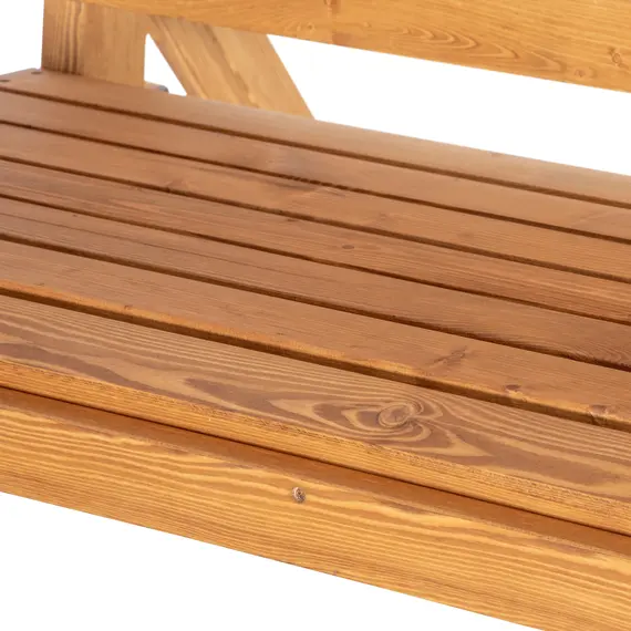 Buy Outsunny 2 Seater Garden Swing Chair, Outdoor Canopy Swing Bench with Adjustable Shade and Solid Wood Frame, 7 image