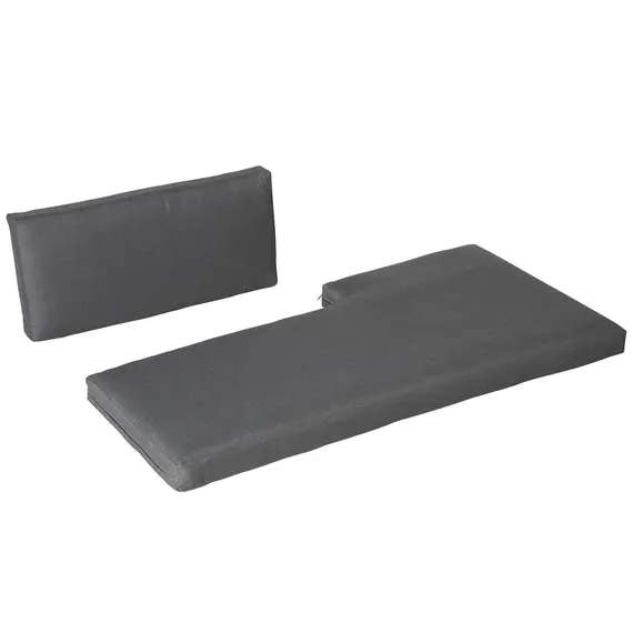 Buy Outsunny 3 PCs L-shape Aluminium Garden Corner Sofa Set with Padded Cushions, Outdoor Conversation Furniture Set with Glass Coffee Table, Grey, 8 image