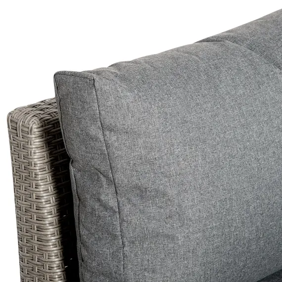 Buy Outsunny 8 PCS Outdoor PE Rattan Sofa Set, Patio All Weather Wicker Conservatory Corner Sofa Furniture, w/Tempered Glass Coffee Table & Cushions, Grey, 7 image