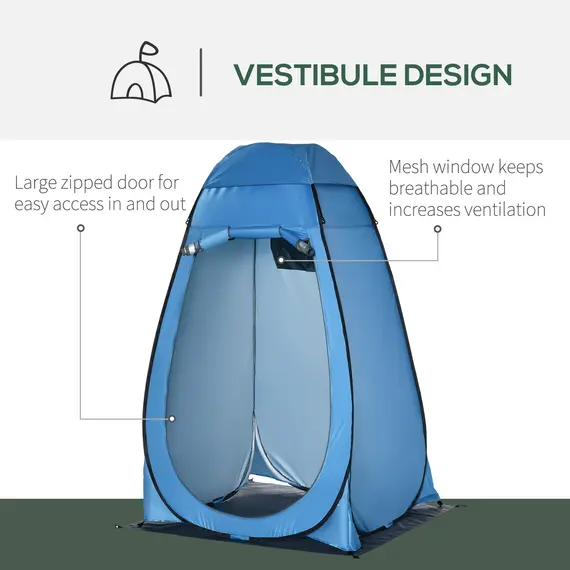 Buy Camping Shower Tent Pop Up Toilet Privacy for Outdoor Changing Dressing Bathing Storage Room Tents, Portable Carrying Bag for Hiking, Blue, 3 image