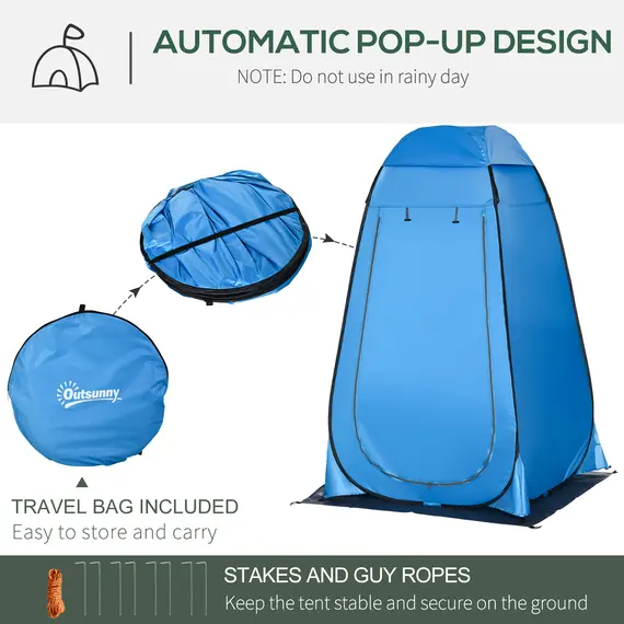 Buy Camping Shower Tent Pop Up Toilet Privacy for Outdoor Changing Dressing Bathing Storage Room Tents, Portable Carrying Bag for Hiking, Blue, 4 image