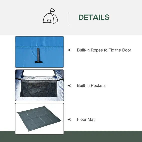 Buy Camping Shower Tent Pop Up Toilet Privacy for Outdoor Changing Dressing Bathing Storage Room Tents, Portable Carrying Bag for Hiking, Blue, 5 image