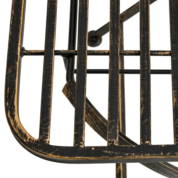 Buy Outsunny 3 Piece Garden Outdoor Bistro Set with 2 Folding Chairs and 1 Folding Round Table, Metal Frame for Lawn, Backyard and Porch, Bronze, 8 image