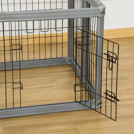 Buy Heavy Duty Pet Playpen, 6 Panels Puppy Play Whelping Pen, Foldable Steel Dog Exercise Fence, with Door, Double Locking Latches, 8 image