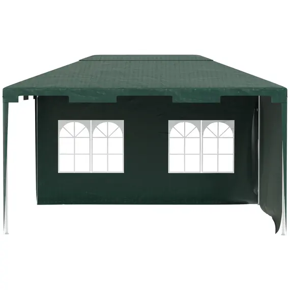 Buy Outsunny 3 x 4 m Garden Gazebo Marquee Party Tent with 2 Sidewalls for Patio Yard Outdoor - Green, 6 image