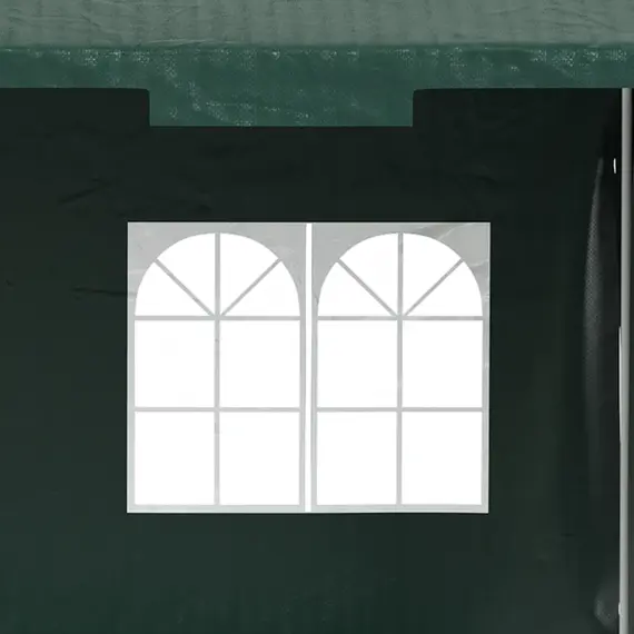 Buy Outsunny 3 x 4 m Garden Gazebo Marquee Party Tent with 2 Sidewalls for Patio Yard Outdoor - Green, 8 image