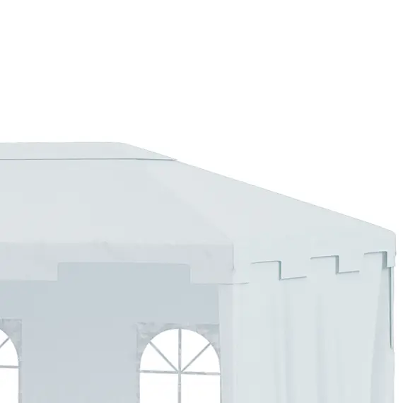 Buy Outsunny 3 x 4 m Garden Gazebo Shelter Marquee Party Tent with 2 Sidewalls for Patio Yard Outdoor - White, 6 image