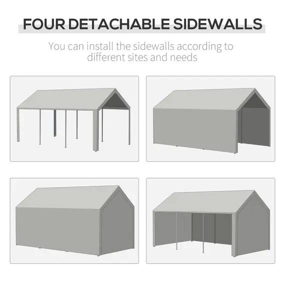 Buy Outsunny 4 x 3 m Gazebo Canopy Party Tent with 4 Removable Side Walls and Windows for Outdoor Event, White, 4 image