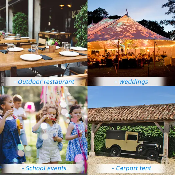 Buy Outsunny 4 x 8 m Patio Garden Party Canopy, Outdoor BBQ, Wedding, Camping Gazebo Tent, Car Canopy Shelter w/ Side Panels & Zipper Door, Dark Grey, 5 image