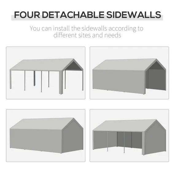 Buy Outsunny 6 x 3 m Gazebo Canopy Party Tent with 4 Removable Side Walls and Windows for Outdoor Event, White, 5 image