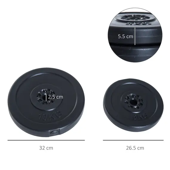 Buy 4pc Durable Gym Barbell Plates Weight Dumbbell Set for Exercise Fitting Gym Body Workout Disc Weight Plate Set 2 x 5kg & 2 x 10kg Black, 2 image