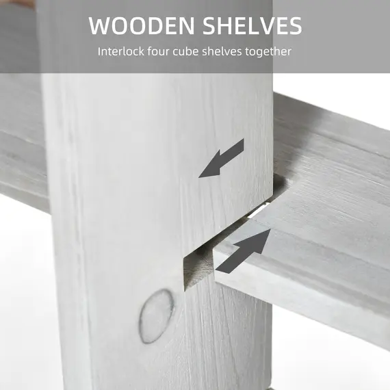 Buy Floating Shelves, Wall Mounted Interlocking Cube Shelves, Display Wall Shelf for Living Room, Bedroom, Hallways, Grey, 5 image