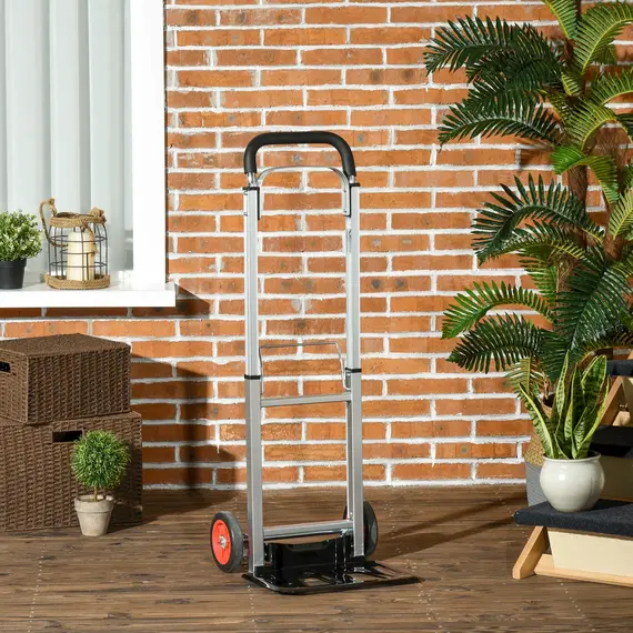 Buy Folding Sack Truck with Telescoping Handles, Trolley on Wheels, Aluminium Alloy Hand Truck for Moving and Travel, 90kg Capacity