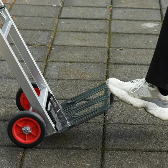 Buy Folding Sack Truck with Telescoping Handles, Trolley on Wheels, Aluminium Alloy Hand Truck for Moving and Travel, 90kg Capacity, 7 image