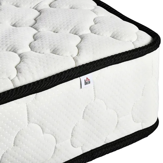 Buy HOMCOM Double Mattress, Pocket Sprung Mattress in a Box with Breathable Foam and Individually Wrapped Spring, 190cmx137cmx18cm, White, 6 image