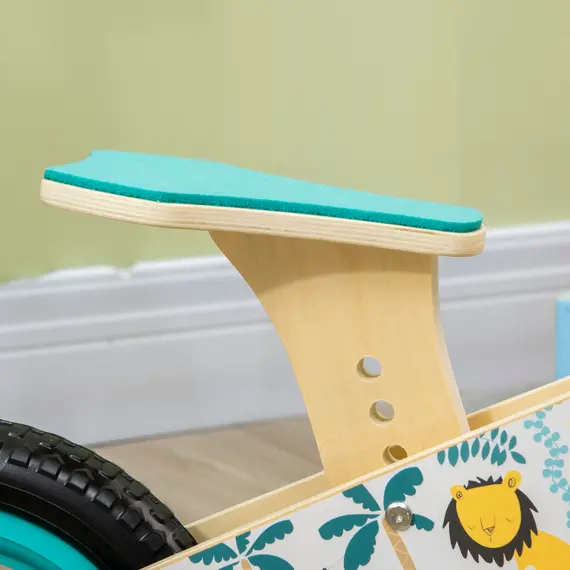 Buy Kids Balance Bike 12 Inch Wooden No Pedal Bicycle with Adjustable Seat EVA Wheels for 3-6 Years Boys Girls, White, Colour: White, 10 image