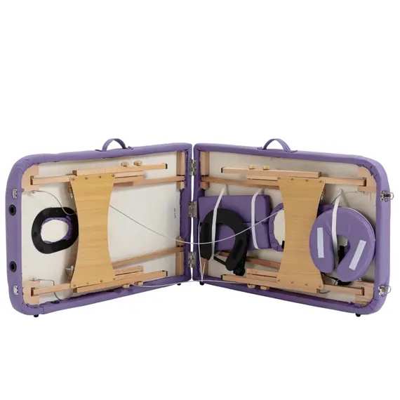 Buy HOMCOM Massage Table Bed Couch Beauty Bed 2 Section Therapy Bed Lightweight Portable Folding Spa Bed Purple, Colour: Purple, 10 image