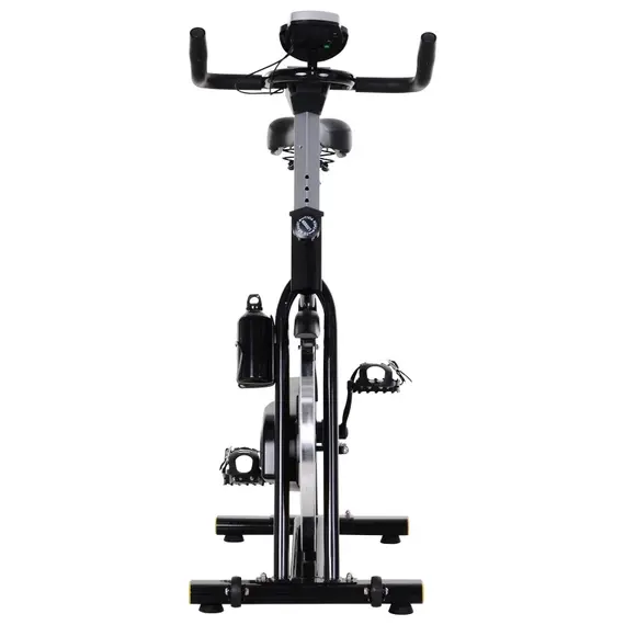 Buy HOMCOM Steel Flywheel Belt Drive Exercise Bike Black/Yellow, 9 image
