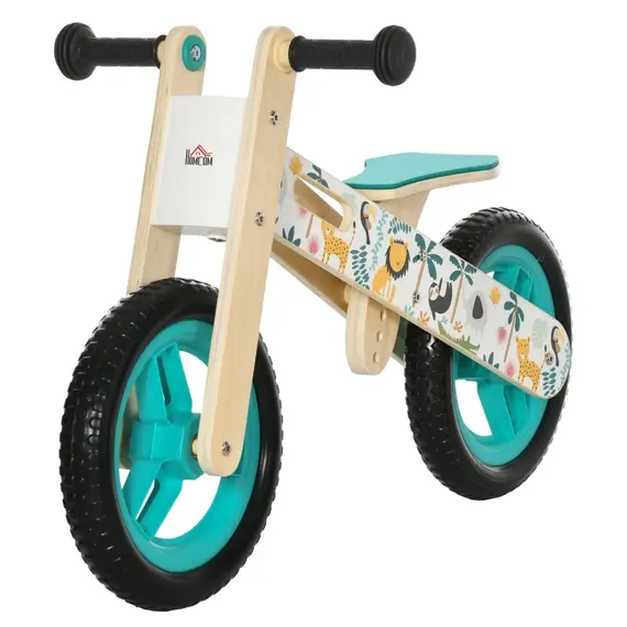 Buy Kids Balance Bike 12 Inch Wooden No Pedal Bicycle with Adjustable Seat EVA Wheels for 3-6 Years Boys Girls, White, Colour: White, 5 image