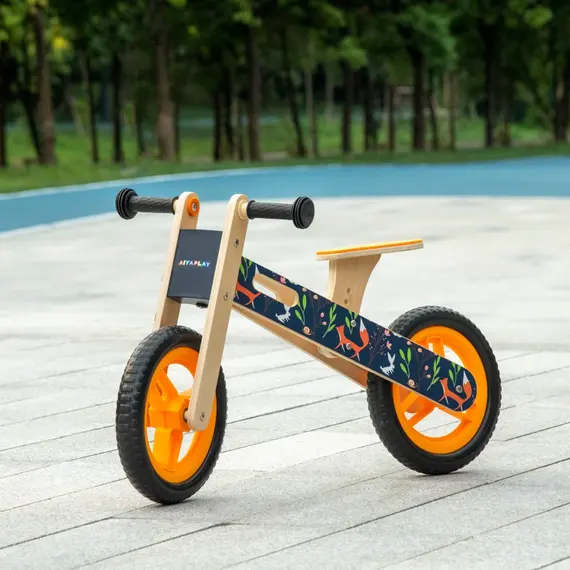 Buy Kids Balance Bike 12 Inch Wooden No Pedal Bicycle with Adjustable Seat EVA Wheels for 3-6 Years Boys Girls, Black, Colour: Black, 10 image