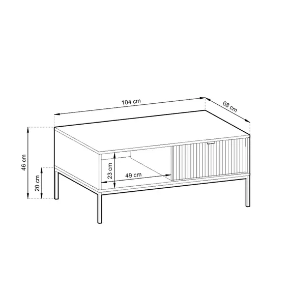 Buy Nova Coffee Table 104cm, Colour: Black, 6 image