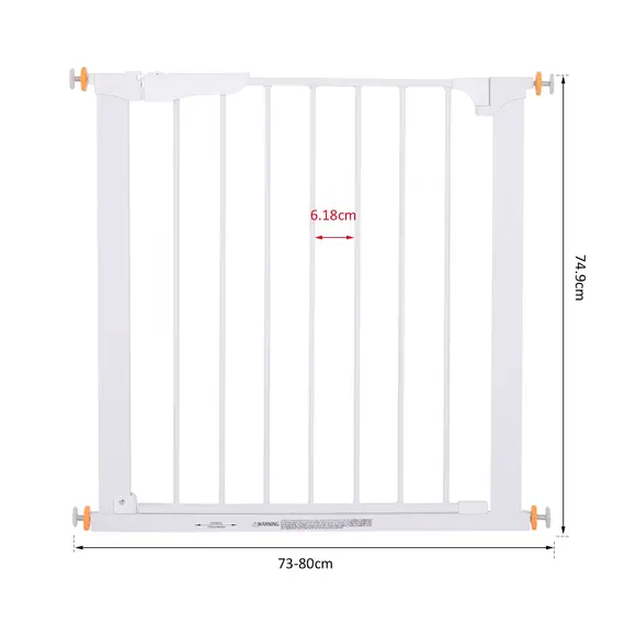 Buy Pet Safety Barrier Gate W/ Iron tube, 74.9H x 73-80W cm-White, 2 image