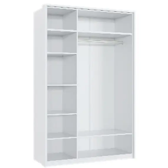 Buy Rado 3 Door White High Gloss Mirrored Wardrobe - 3153, 2 image