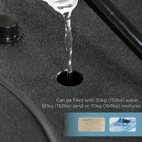 Buy SPORTNOW 2.3-3m Basketball Hoop and Stand with High Strength PE Backboard and Weighted Base, Portable on Wheels, 4 image