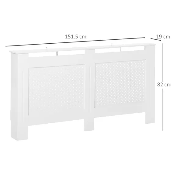 Buy Wooden Radiator Cover Heating Cabinet Modern Home Furniture Grill Style White Painted (Large), 2 image