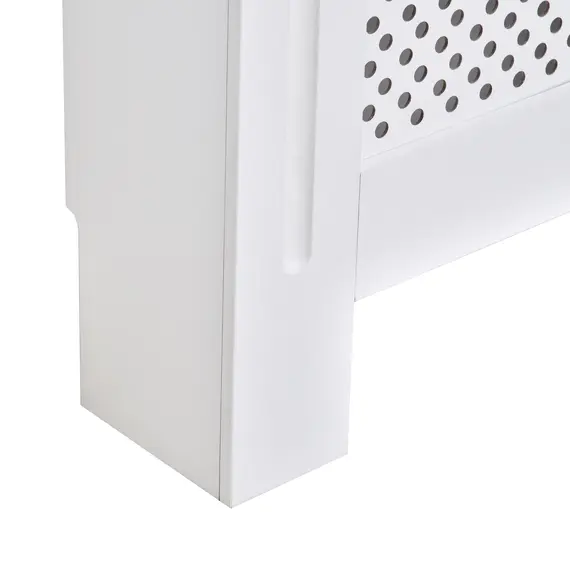Buy Wooden Radiator Cover Heating Cabinet Modern Home Furniture Grill Style White Painted (Large), 6 image