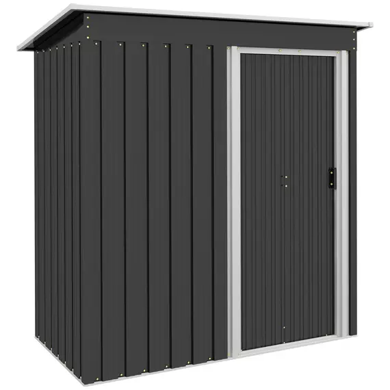 Buy 5 x 3ft Garden Storage Shed with Sliding Door and Sloped Roof Outdoor Equipment Tool, Black
