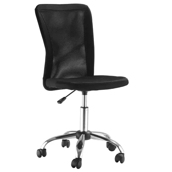 Buy Office Chair, Armless Desk Chair, Adjustable Computer Swivel Chair with Rolling Wheels and Mesh Back for Home Work Study, Black