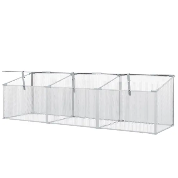 Buy Outdoor Greenhouse Polycarbonate Grow House Flower Vegetable Plants Raised Bed Garden Aluminium Cold Frame 180 x 51 x 51 cm, 7 image