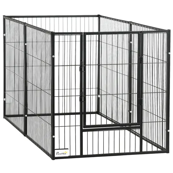 Buy PawHut 82.5-150 cm x 81 cm Heavy Duty Pet Playpen, 6 Panel Exercise Pen for Dogs, Adjustable Length, Small and Medium Sized Dogs