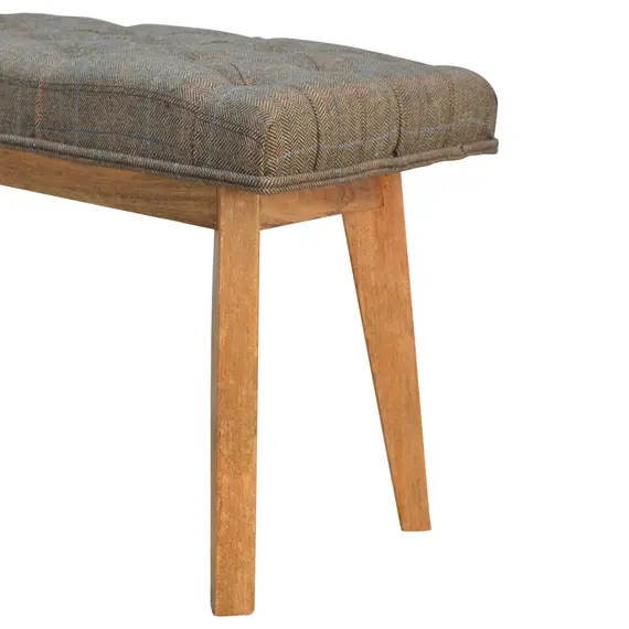 Buy Multi Tweed Deep Button Hallway Bench, 5 image