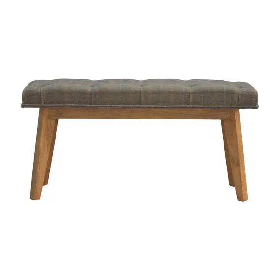 Buy Multi Tweed Deep Button Hallway Bench, 10 image