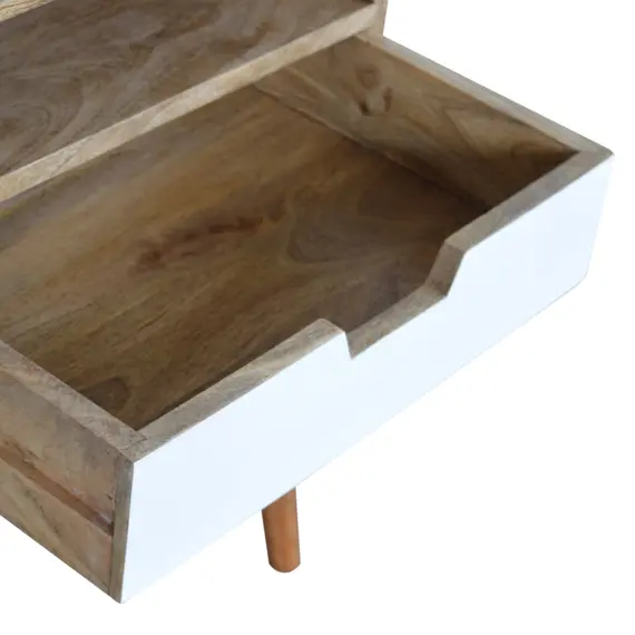 Buy White Painted Drawer Bedside Table, 5 image
