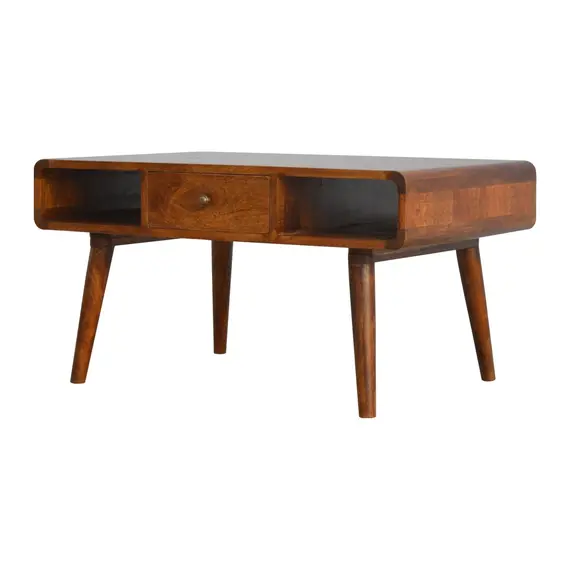 Buy Curved Chestnut Coffee Table, 2 image