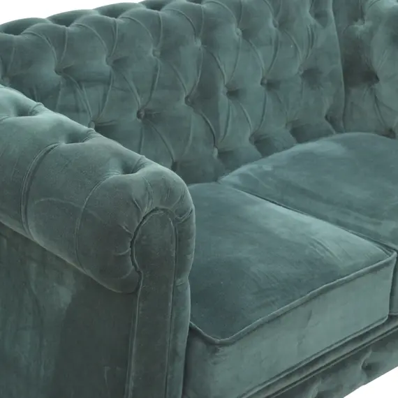 Buy Emerald Green Velvet Chesterfield Sofa, 8 image