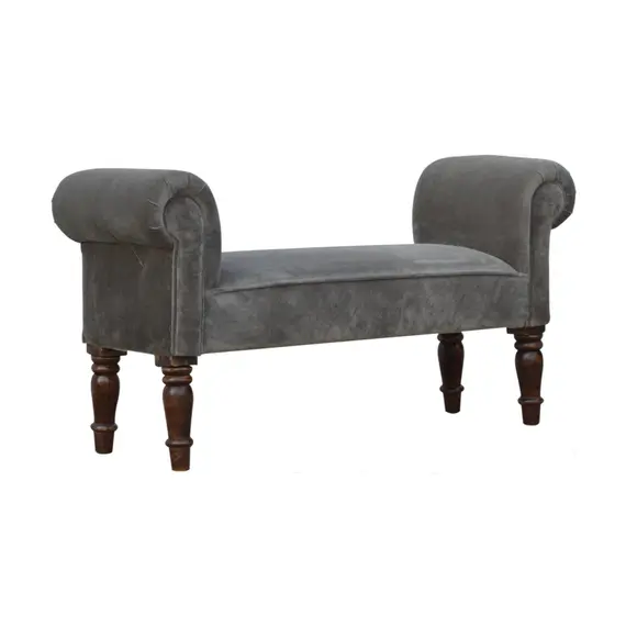 Buy Grey Velvet Bench, 2 image