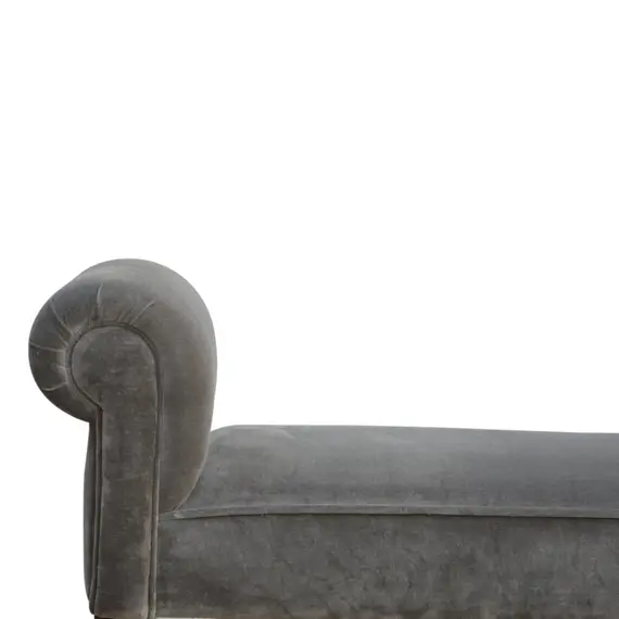 Buy Grey Velvet Bench, 6 image