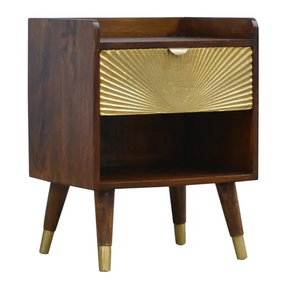 Buy Manila Gold 1 Drawer Bedside, 2 image