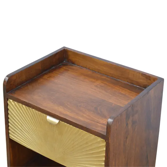 Buy Manila Gold 1 Drawer Bedside, 6 image